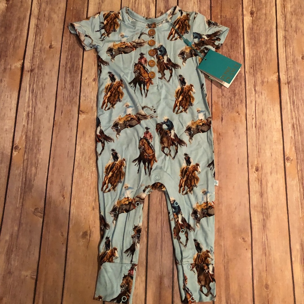 Posh Peanut Brody Cowboy Print Jumpsuit NWT